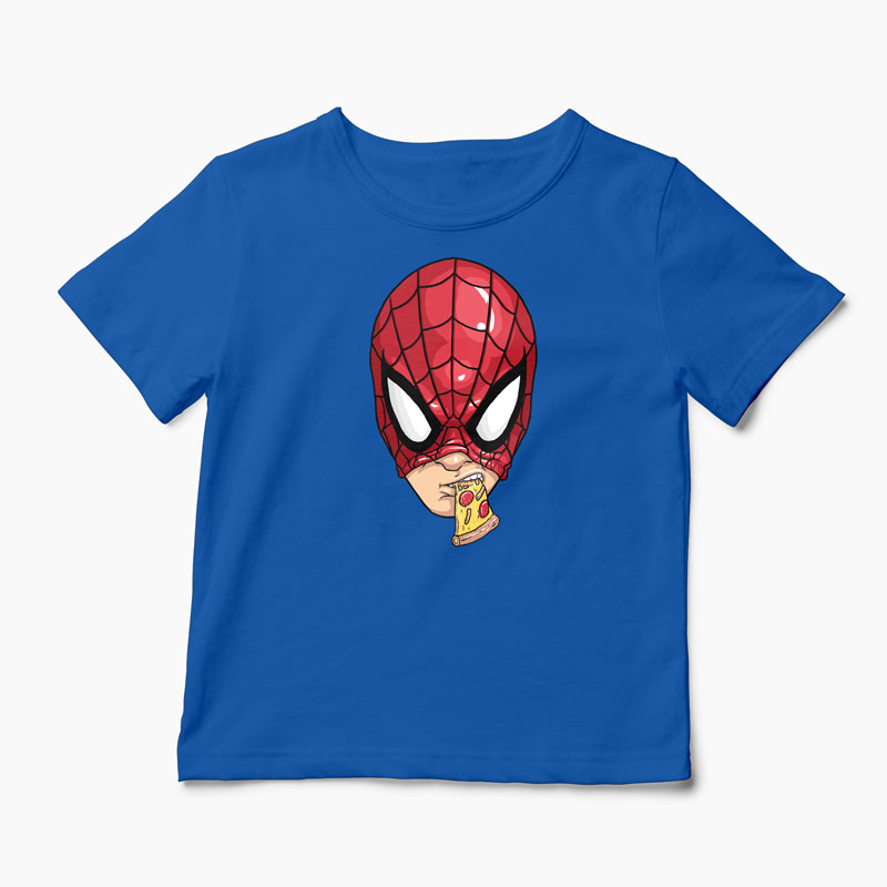 Tricou Spiderman Pizza - Copii-Albastru Regal